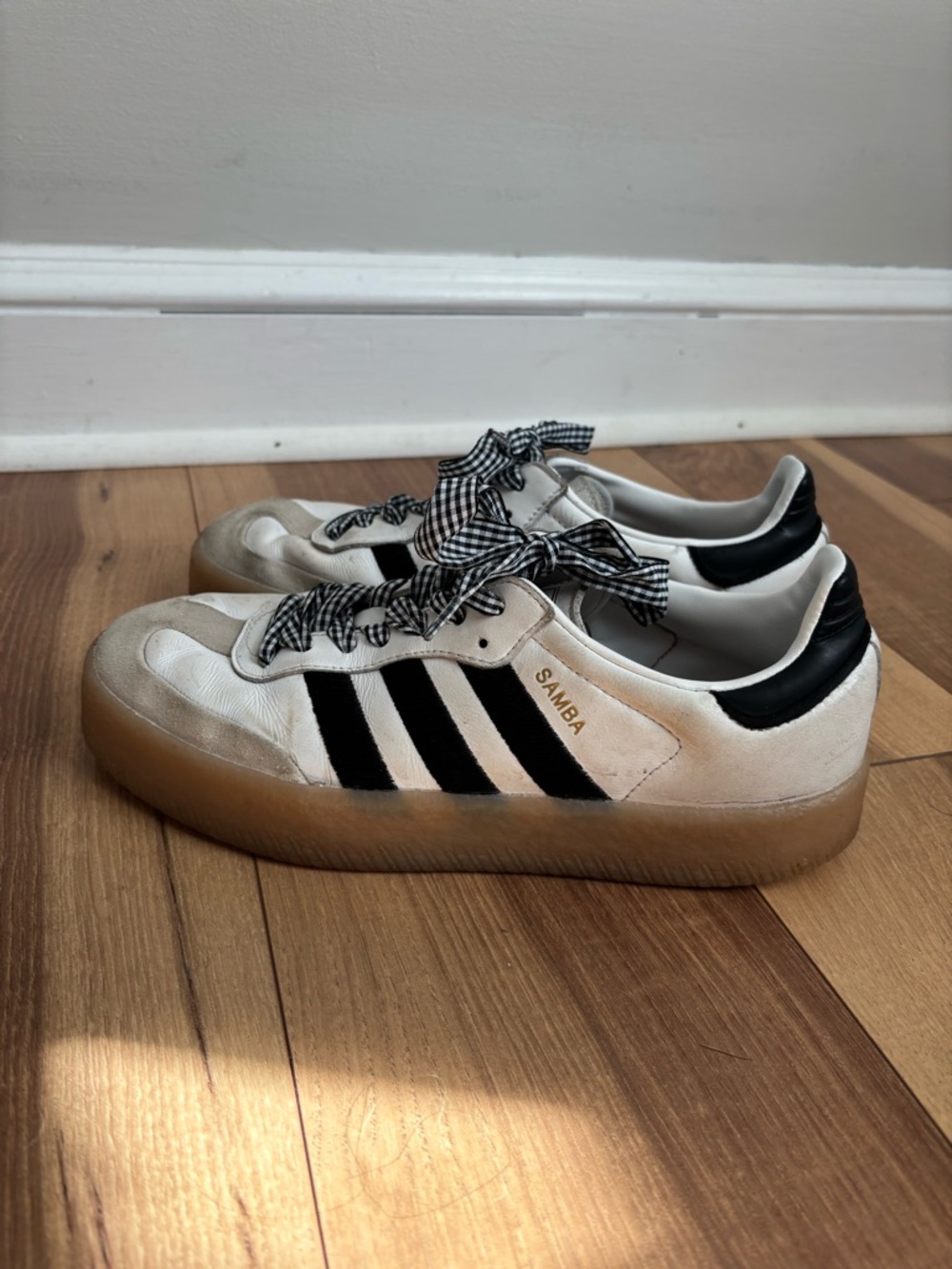 adidas Sambae White and Black Gum Sole